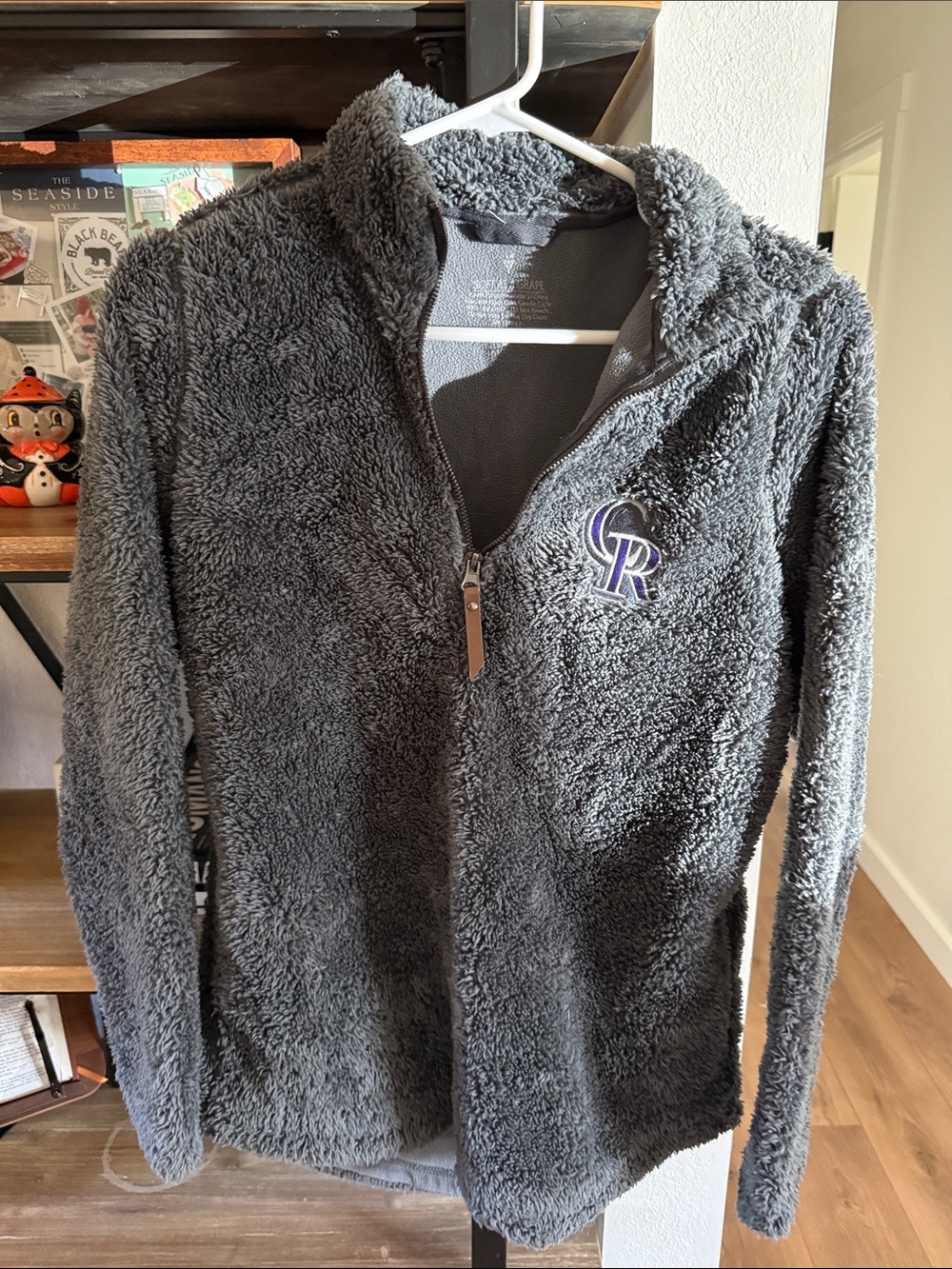 Colorado Rockies Women's Gray Sherpa Quarter-Zip Jacket size small